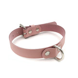 Leather D Ring Collar - Baby Pink