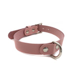 Leather D Ring Collar - Baby Pink