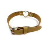 Leather Heart Collar - Gold
