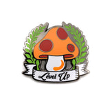 Level Up Mushroom Enamel Pin