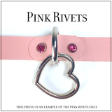Leather D Ring Collar - Baby Pink