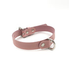 Leather D Ring Collar - Baby Pink