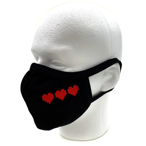 8-Bit Hearts Face Mask