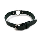Leather Heart Collar - Forest Green