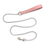 36 Inch Leather Leash - Pink